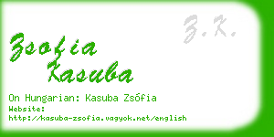 zsofia kasuba business card